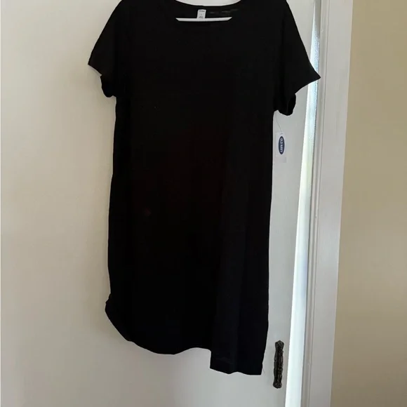Old Navy | Dresses | Old Navy Black Casual Midi Tshirt Dress | Poshmark